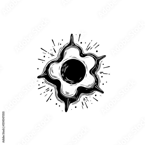 Fried egg with abstract design, adding a touch of artistic expression to breakfast
