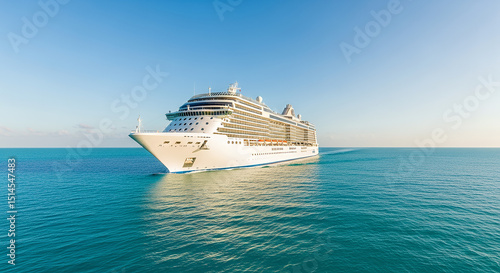 Cruise Ship on Turquoise Ocean