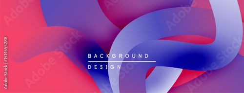 Abstract fluid shapes blend, creating vibrant gradients. Modern design emphasizes smooth transitions, bold colors, dynamic composition.