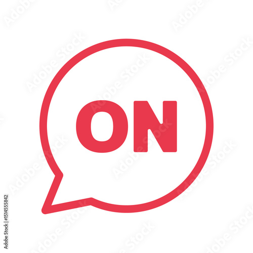 「ON」表示のベクターイラスト：スイッチ・電源アイコン - "ON" Display Vector Illustration: Switch and Power Icon