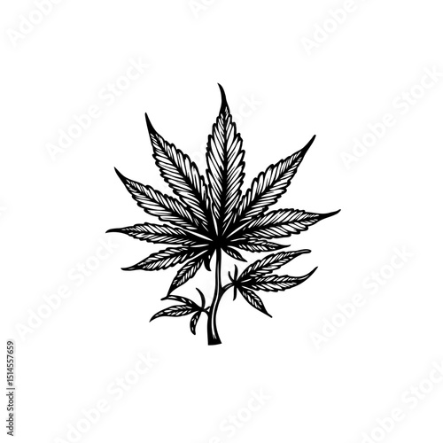 Minimalist Marijuana Leaf Illustration: A Symbol of Nature and Modern Lifestyle