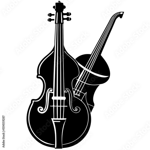 Lure single music instrument silhouette on white background