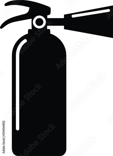 Fire Extinguisher Silhouette Icon. Emergency Safety Equipment Symbol. Fire Protection & Prevention Graphic. AI Generative
