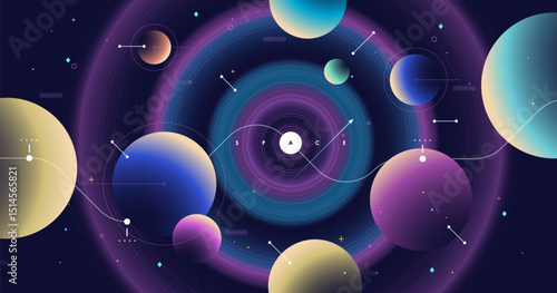 Simplified galaxy design for impactful presentations. A sleek and modern space-inspired brochure template.