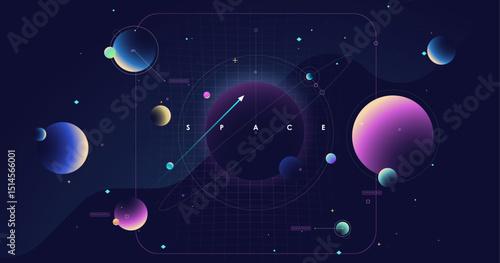 Sophisticated space background tailored for brochures and presentations, embracing a clean color palette.