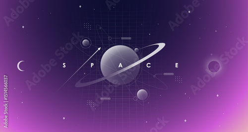 Sophisticated space background tailored for brochures and presentations, embracing a clean color palette.