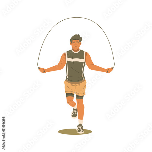 man jumping with skipping rope illustration