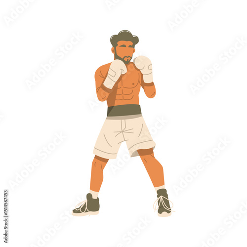 hipster man ready to boxing illustration