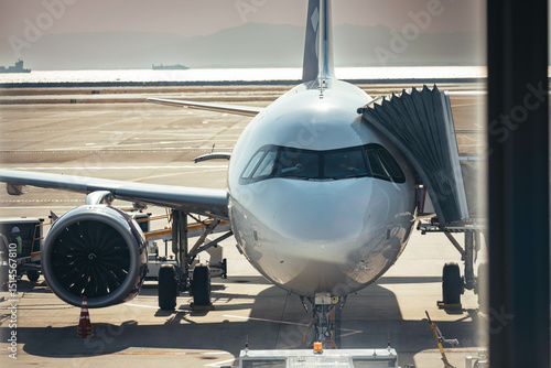 airplane with ground operation at airport