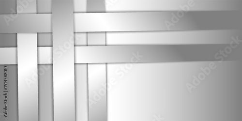 White metal gradient banner, Smooth metal surface texture. Abstract metal background. Copy space for your design. vector