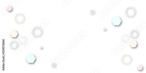 Abstract colorful hexagon technology geometric pattern concept white background. Use for template, wallpaper, website vector illustration.
