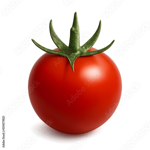 Single Red Cherry Tomato on Black