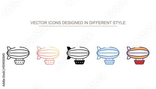 Airship icon design with white background stock illustration