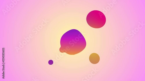 Abstract background with soft, organic gradient blobs in vibrant pink, purple, orange, and yellow hues on a delicate pink-yellow gradient. Ideal for modern, artistic, and playful digital designs.