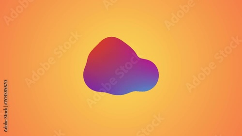Gradient abstract background featuring a central, soft organic shape transitioning through shades of red, purple, and blue, set against a warm orange backdrop. Ideal for modern, artistic projects.