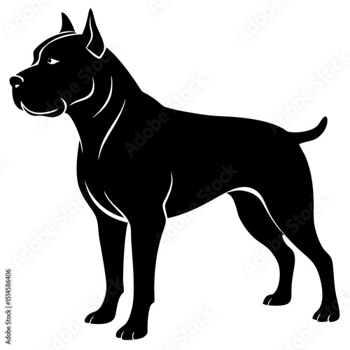 Strong Guard Dog Silhouette Vector