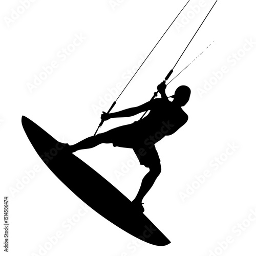 Kitesurfing Silhouette Action Scene