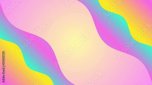 Captivating abstract background with a vibrant holographic gradient, featuring smooth, wavy fluid shapes in pink, yellow, and blue. Ideal for modern designs, presentations, and digital art.