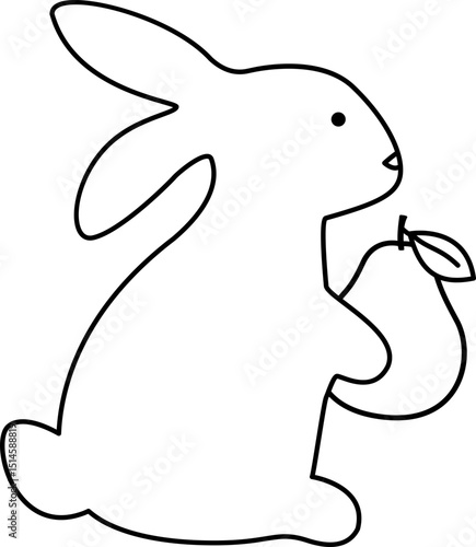 Cute Mid-Autumn Festival bunny holding pomelo Children's coloring page.
Mid autumn festival rabbit outline vector cartoon isolated.
Asian Festival.
Transparent background, SVG file.