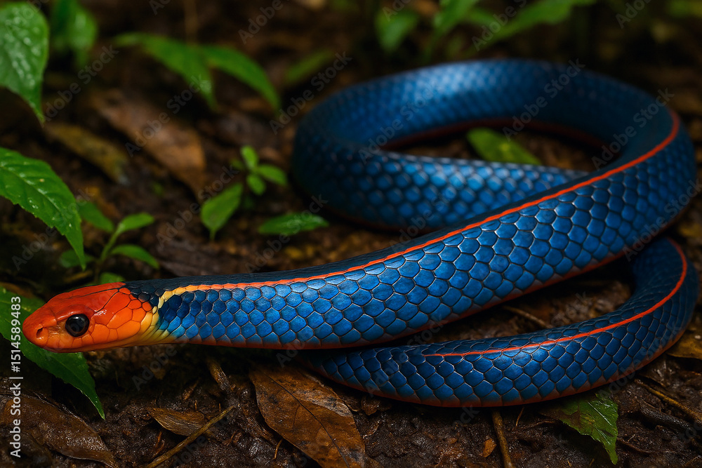 Fototapeta premium Blue Malaysian Coral Snake