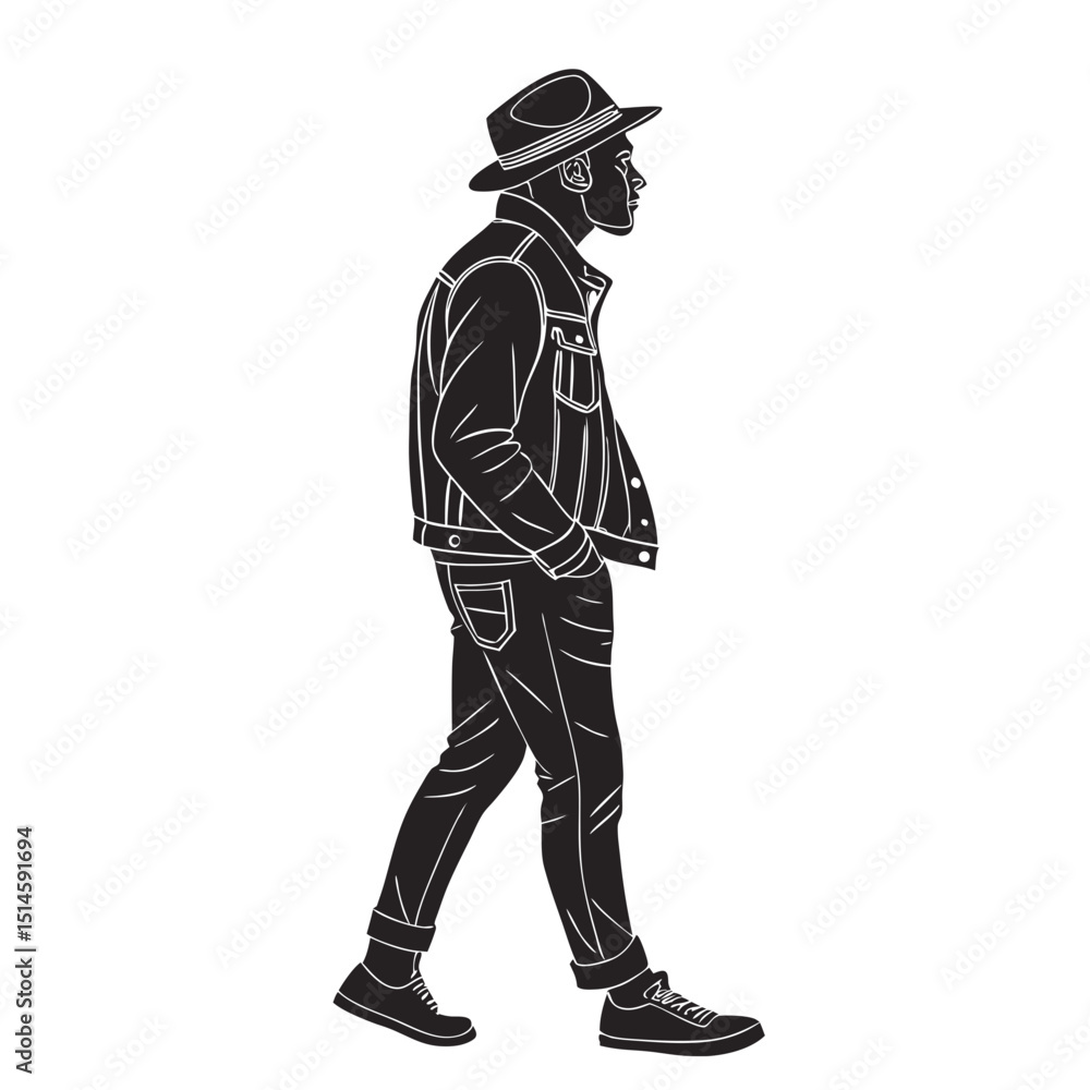 Hipster Vibes in Black Silhouette Hipster Vibes in Black Silhouette