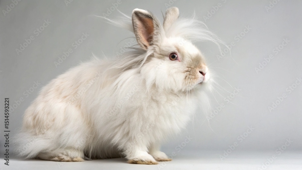 Obraz premium English Angora Rabbit on studio background