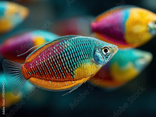 Colorful dwarf gourami fish...