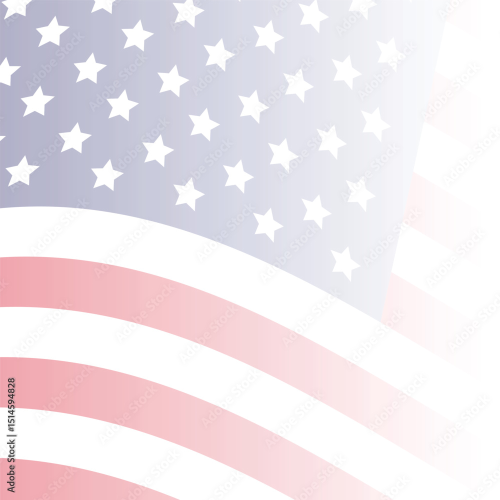 Fototapeta premium Waving USA Flag Background. 4th of July Independence Day Patriotic Template