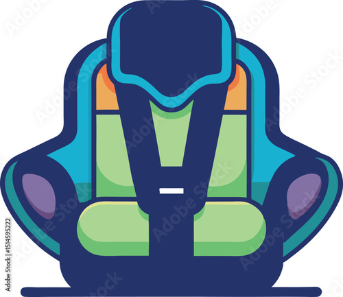 Child Car Safety Seat Vector Drawing