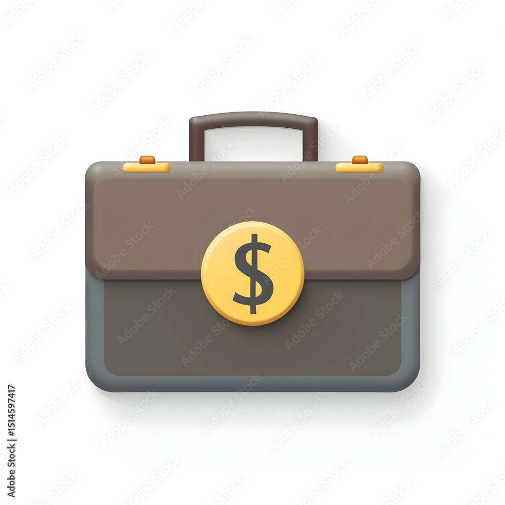 Briefcase with Money Symbol - Investment and Finance Concept Briefcase with Money Symbol - Investment and Finance Concept