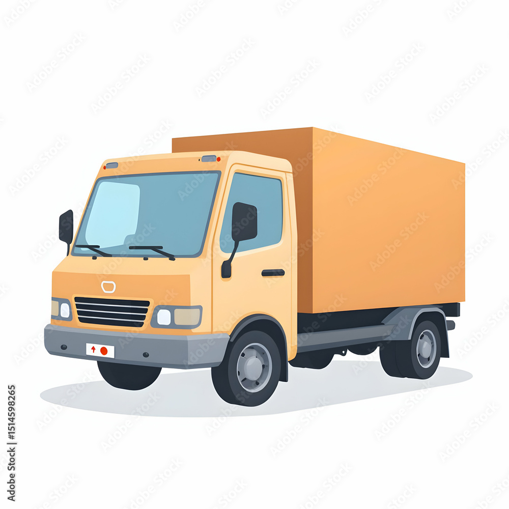 Fototapeta premium Delivery Truck Illustration Moving Goods in Transport Vehicle