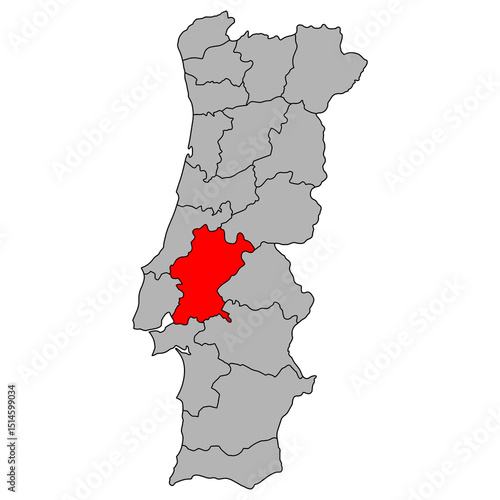 Santarem of Portugal map shape, travel web flat concept icon vector illustration