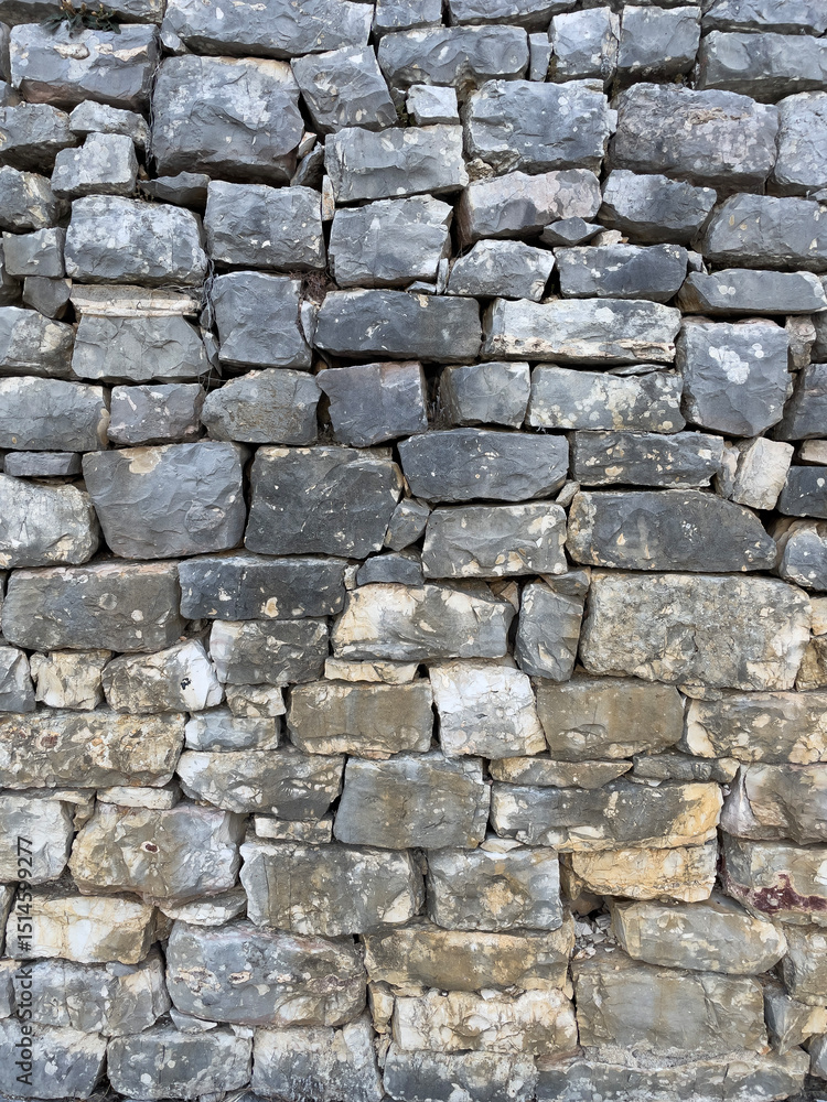 Fototapeta premium Rough stacked stone wall background