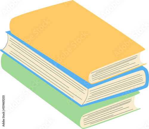 Stack of Colorful Textbooks cartoon vector hand drawn flat illustration icon. Perfect for back to school design