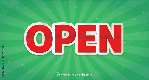 "OPEN" Vecter data is text editable アピアランス編集可能
