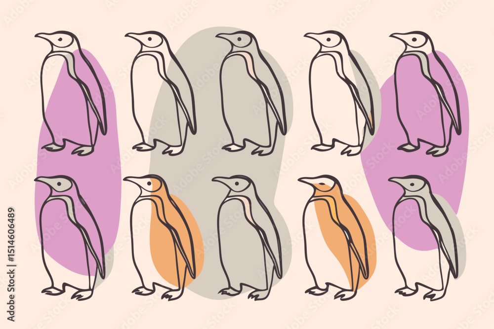 Obraz premium set of hand drawn illustrations of birds