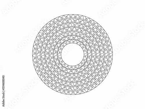 Ornate Circular Design for Coloring Books or Print