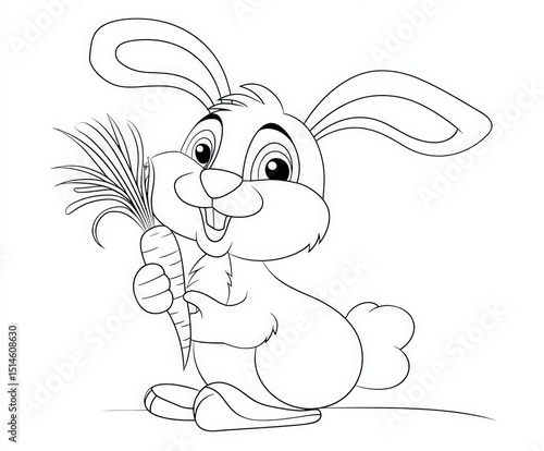 Bunny with a carrot , color...