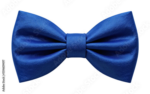 Blue bow tie isolated on transparent background, Formal men's accessory