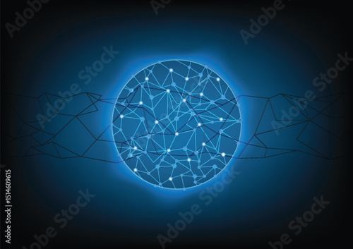 Circle abstract technology futuristic illustraton design. Concept of tech connect communication network, innovation intrface, science and cyberspace graphic glow element, engineering system high tech.