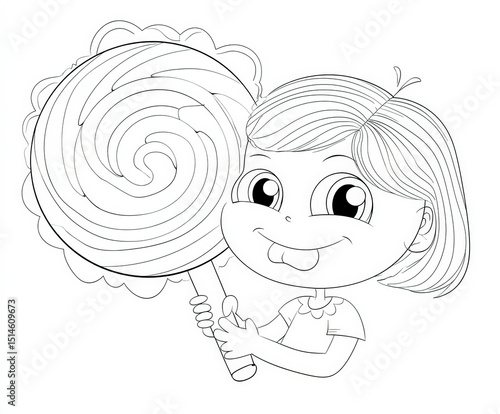 Girl with a big lollipop , ...
