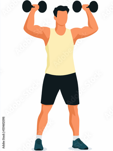 Overhead Dumbbell Press Exercise Guide and Fitness Illustration