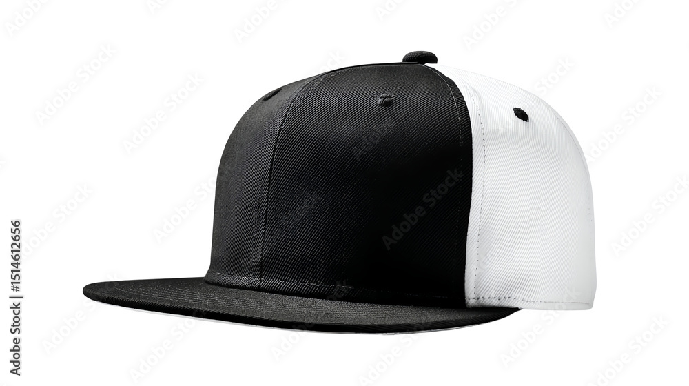 Fototapeta premium isolate transparent. Stylish black and white cap for casual wear. PNG Die-cut