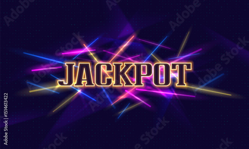 Shining neon sign Jackpot on a bright background. Vector illustration.