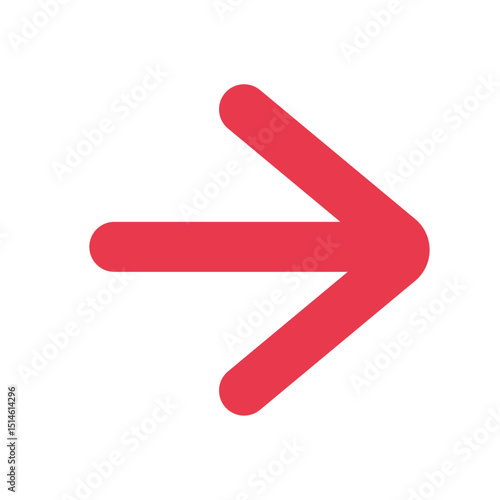 シンプルな赤い矢印アイコン：進む・リンク - Simple Red Arrow Icon: Go and Link