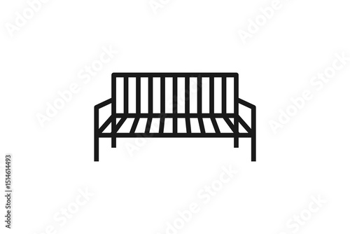 garden chair icon line design