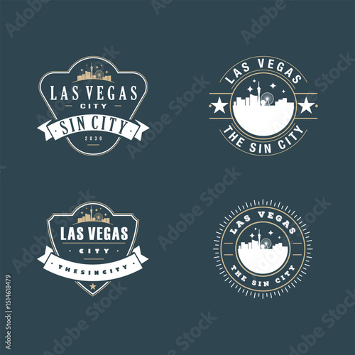 Fun vector design of Las Vegas city silhouette suitable for stickers or prints	
