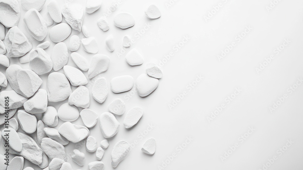 White stones arranged in a decorative pattern.