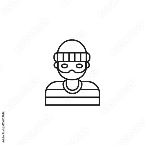 Thief icon with Striped Clothes and Eye Mask