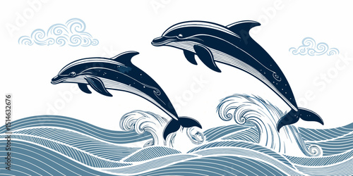 dolphins jumping together
